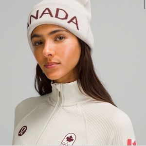 Lululemon Team Canada Wool-Blend Reversible Beanie Natural Ivory/Light Ivory/Red